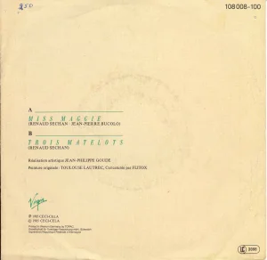 Le verso de la pochette.