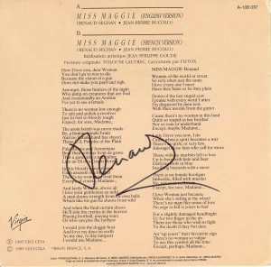 Le verso de la pochette où figurent les paroles en anglais.