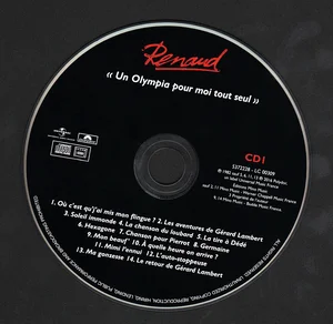 5372228 CD1 / 5372229 CD2, Polydor, un label Universal Music France.
2773267 CD1 / 2773273 CD2, Polydor un label Universal Music France.
Le CD1.