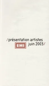 2003,
"Présentation artistes",
Renaud : "Boucan d'enfer" et "Tournée d'enfer", pub.
Juin, promo EMI.