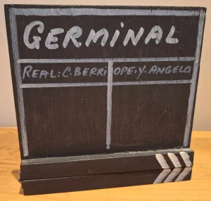 Petit clap en bois remis à certains figurants du film Germinal.