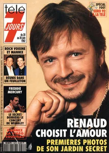 Juin 1992,
"Télé 7 jours N°1673",
Renaud, la tendresse,
4 pages.