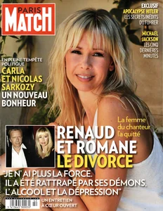 Octobre 2011,
"Paris match N°526",
Romane & Renaud, le divorce,
6 pages.