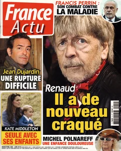 Mai-juin 2016,
"France actu",
Renaud, il a de nouveau craqué,
2 pages.