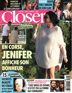 Avril-mai 2014,
"Closer N°463",
Renaud sauvé par l'amour de son clan,
2 pages.