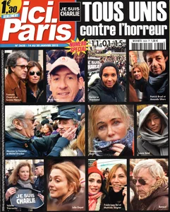 Janvier 2015,
"Ici Paris N°3628",
tous unis contre l'horreur,
couverture uniquement.
