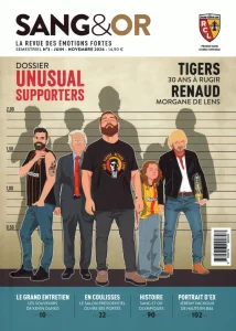 Juin-novembre 2024,
"Sang&or, la revue des émotions fortes N°3",
Renaud : quand je dis on, c'est nous, c'est Lens",
5 pages.
