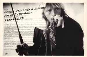 1988,
annonce du concert à Barcelone,
carte espagnole.