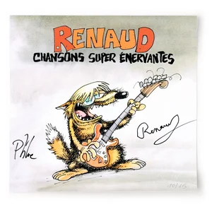 L'estampe au format 33 tours,
numérotée et signée par Ptiluc.