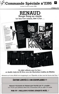 2006,
"Rouge sang",
campagne publicitaire pour le vinyle,
recto/verso en papier simple.