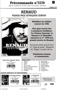 1988,
"Visage pâle",
publicité de la réédition du concert,
recto seul en papier simple.