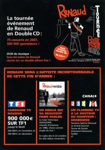 2007,
"Tournée Rouge sang",
campagne publicitaire pour la tournée,
se déplie en 4 parties pour former un poster géant en papier glacé.