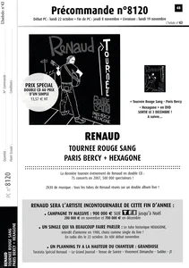 2007,
"Tournée Rouge sang",
campagne publicitaire pour la tournée,
recto/verso en papier simple.