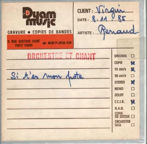 08-11-1985,
"Si t'es mon pote" orchestre et chant.