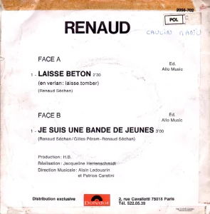 Logo POLYDOR rouge en bas au milieu.